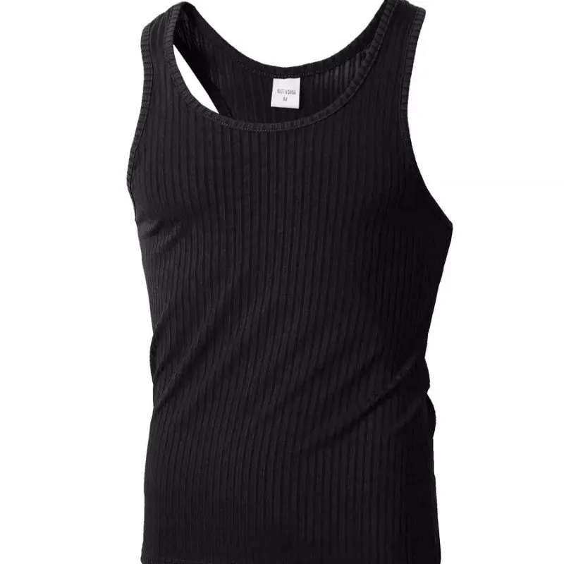 Men's solid color fitness vest slim fit quick-drying polyester spaghetti strap tank top in khaki, black, light blue, white, gray sizes M L XL