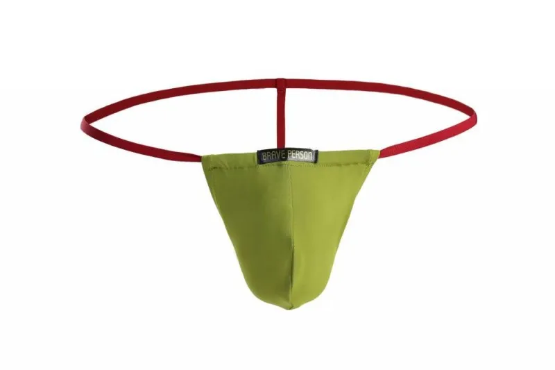 Ice Silk men's T-back half-sheath brief in solid colour, low waist, knitted nylon underwear