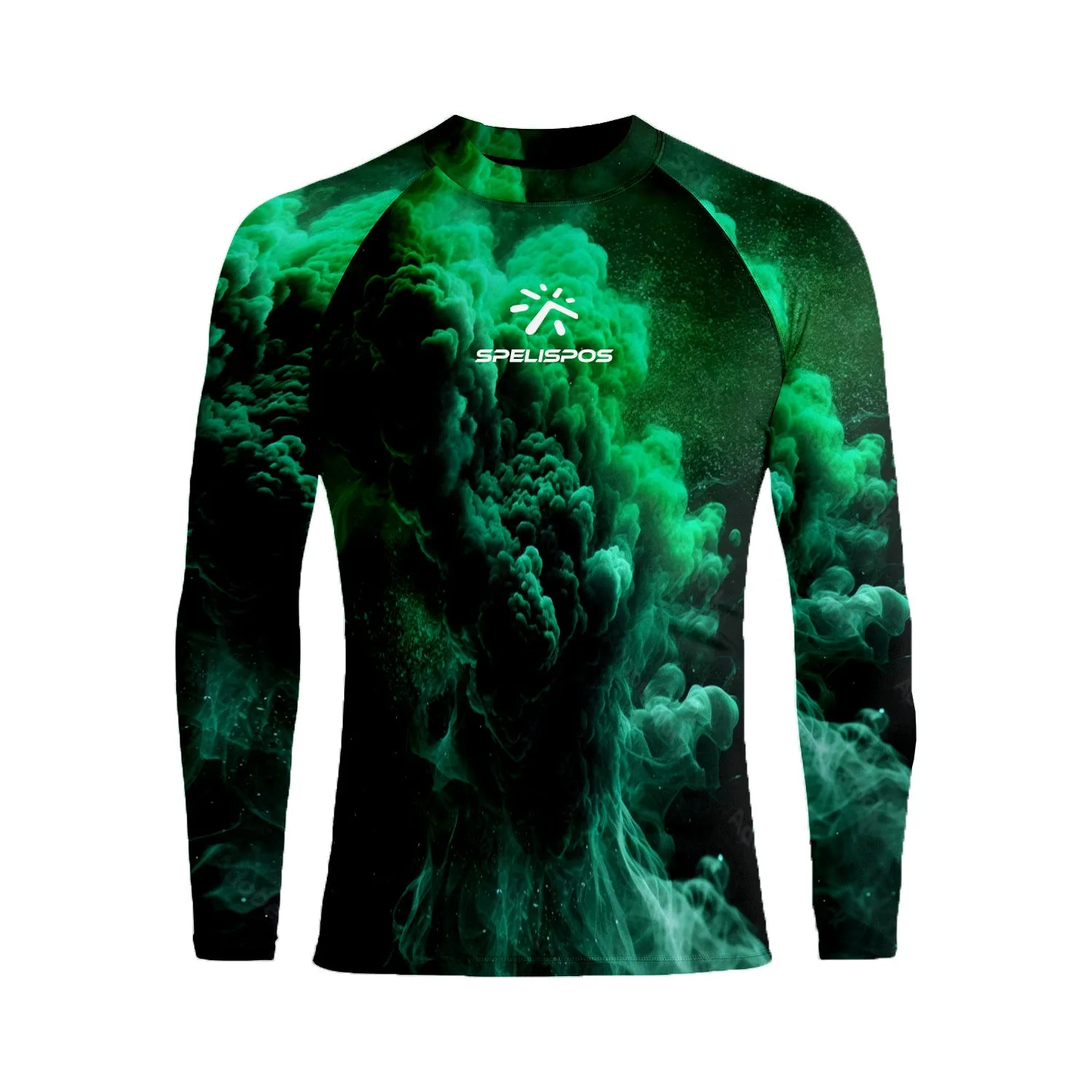 Long sleeve hooded rash guard for men in Lycra fabric, quick-drying, sizes XS to 6XL for diving and surfing.