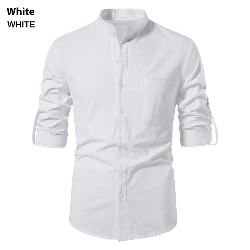 Button beach yoga leisure summer shirt white long sleeve cotton cardigan solid colour