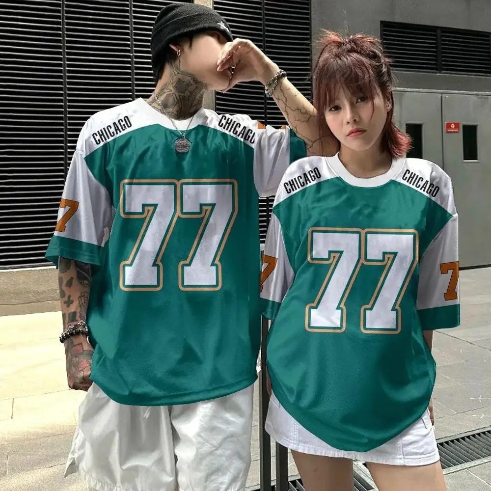 Men's 3D digital printed basketball T-shirt summer short sleeve pullover in loose fit polyester