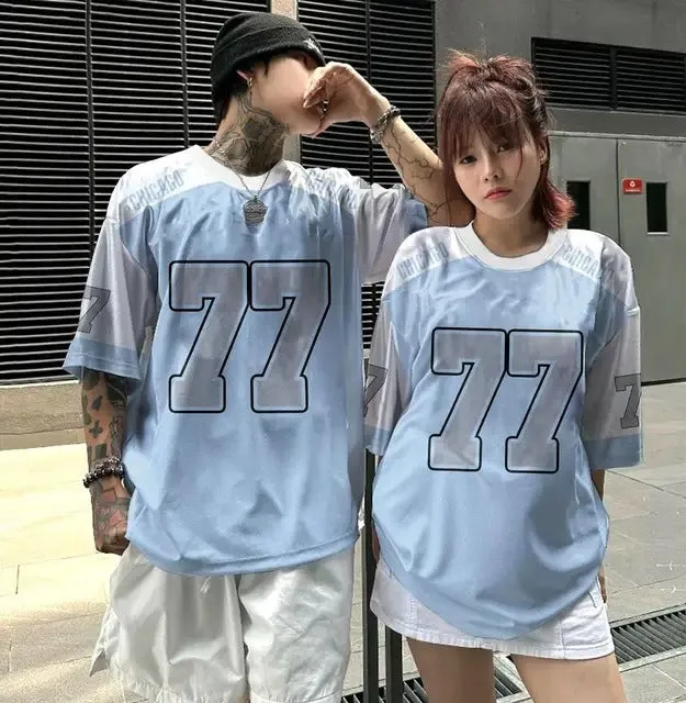 Men's 3D digital printed basketball T-shirt summer short sleeve pullover in loose fit polyester