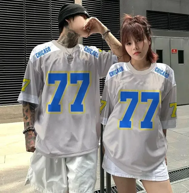 Men's 3D digital printed basketball T-shirt summer short sleeve pullover in loose fit polyester