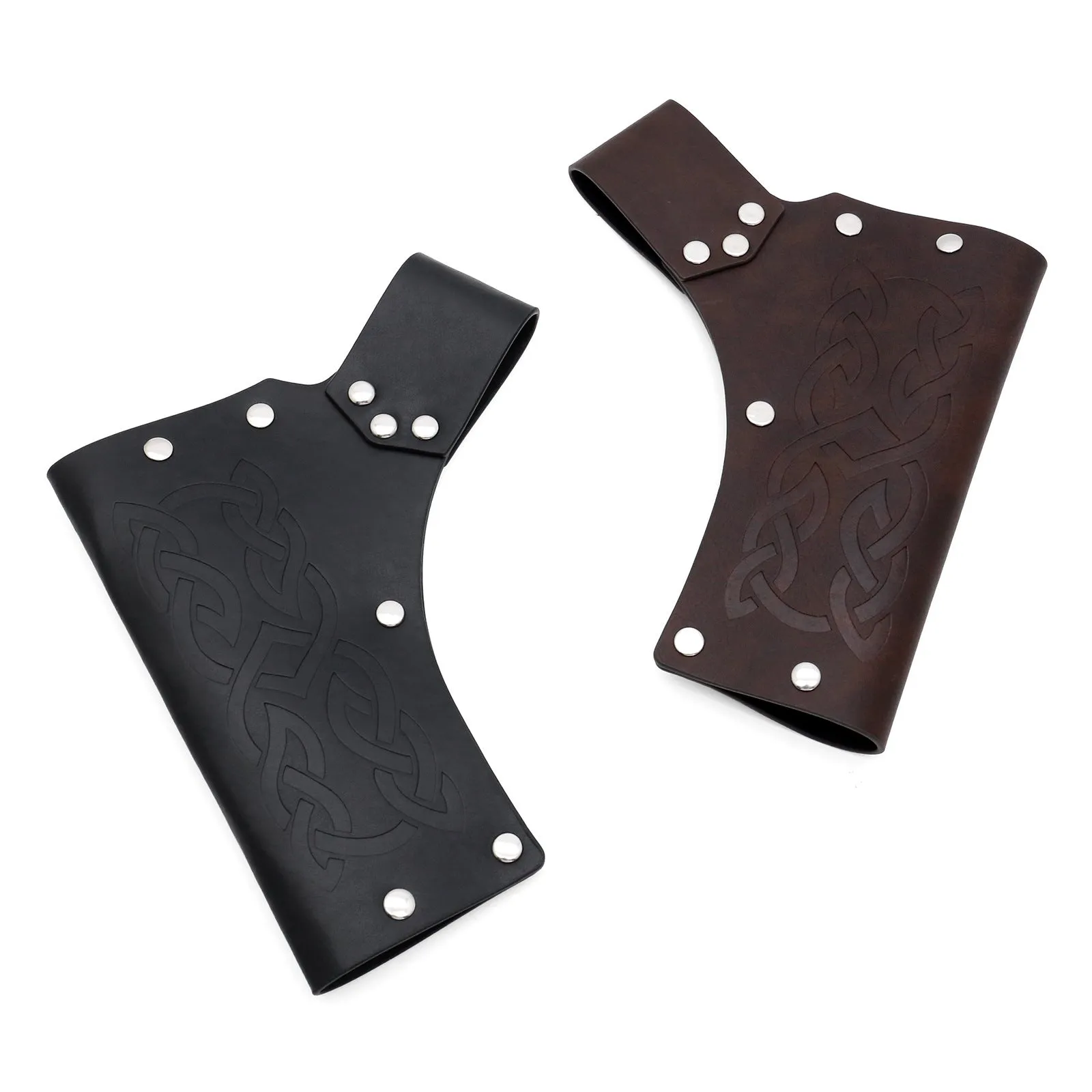 Medieval knight PU belt three-piece set for men cosplay props in black