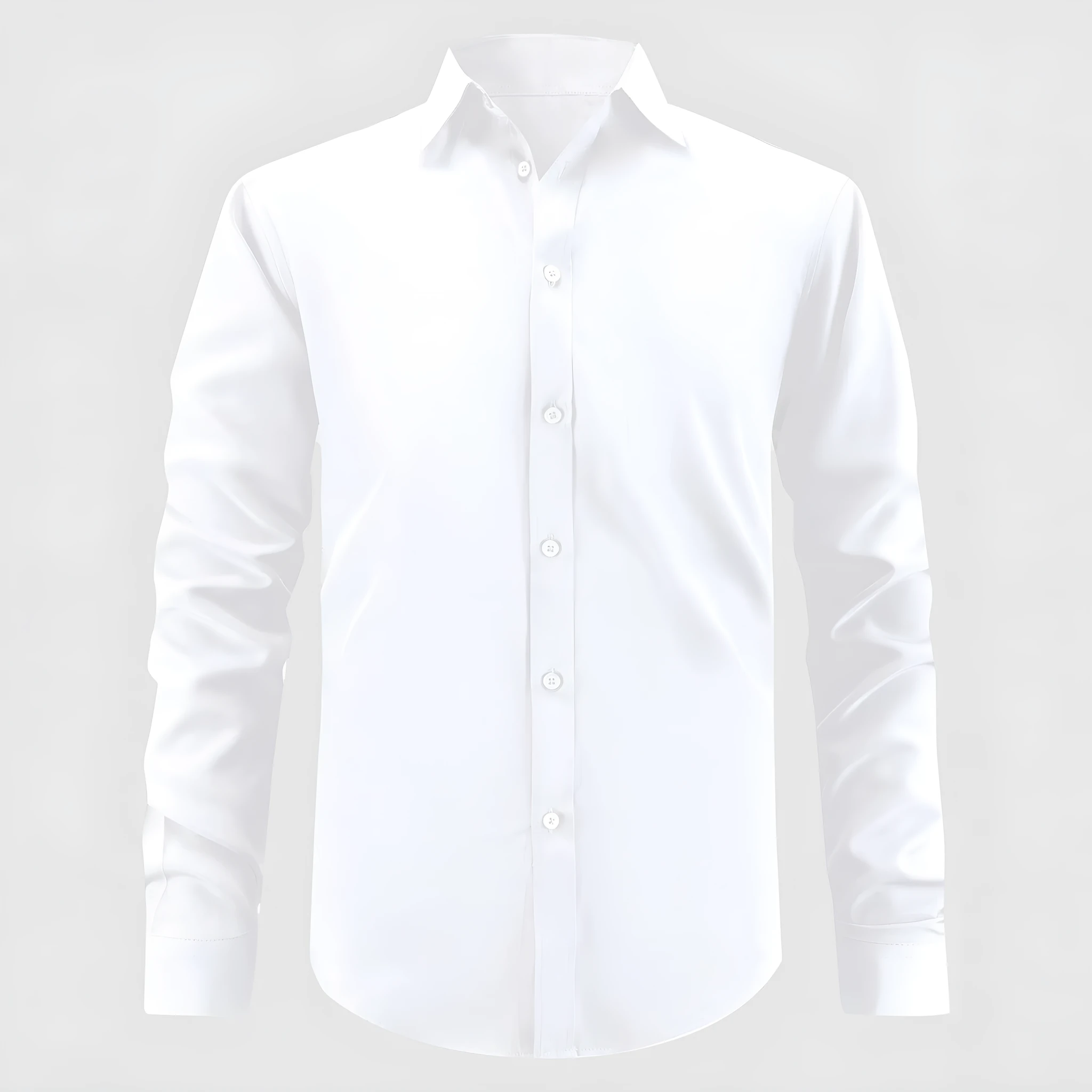 Men's slim-fit solid colour polyester shirt in black, front view, Korean cardigan style casual wear