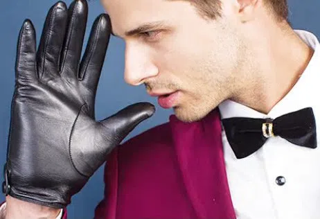 Black touch leather motorcycle driving gloves on a surface, size S to XXL available, unlined single-layer design