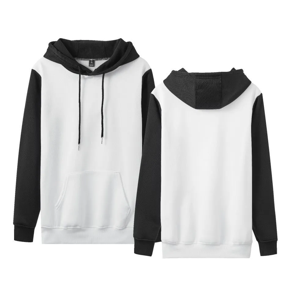 Loose casual hoodie with contrast colour sleeves and fleece lining in multiple colour options