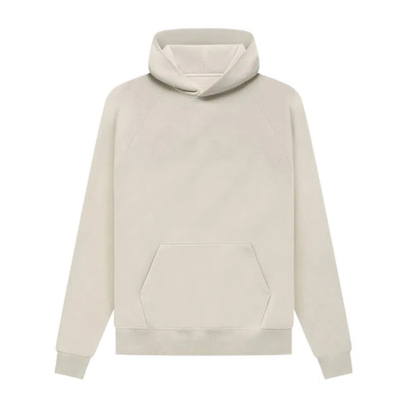 Blank heavyweight cotton raglan hoodie in Charcoal Gray with 3D patch pocket, loose fit pullover style
