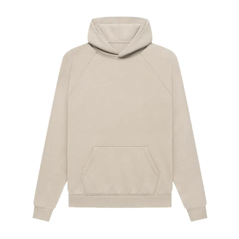 Blank heavyweight cotton raglan hoodie in Charcoal Gray with 3D patch pocket, loose fit pullover style