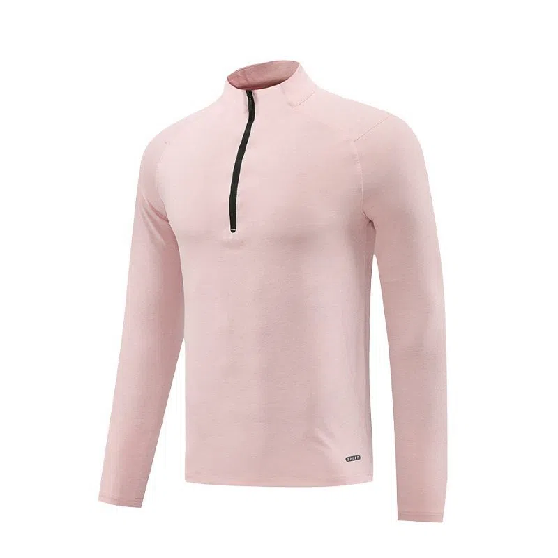 Men's long sleeve sports fitness T-shirt in polyester blend, available in multiple colours and sizes M to 3XL