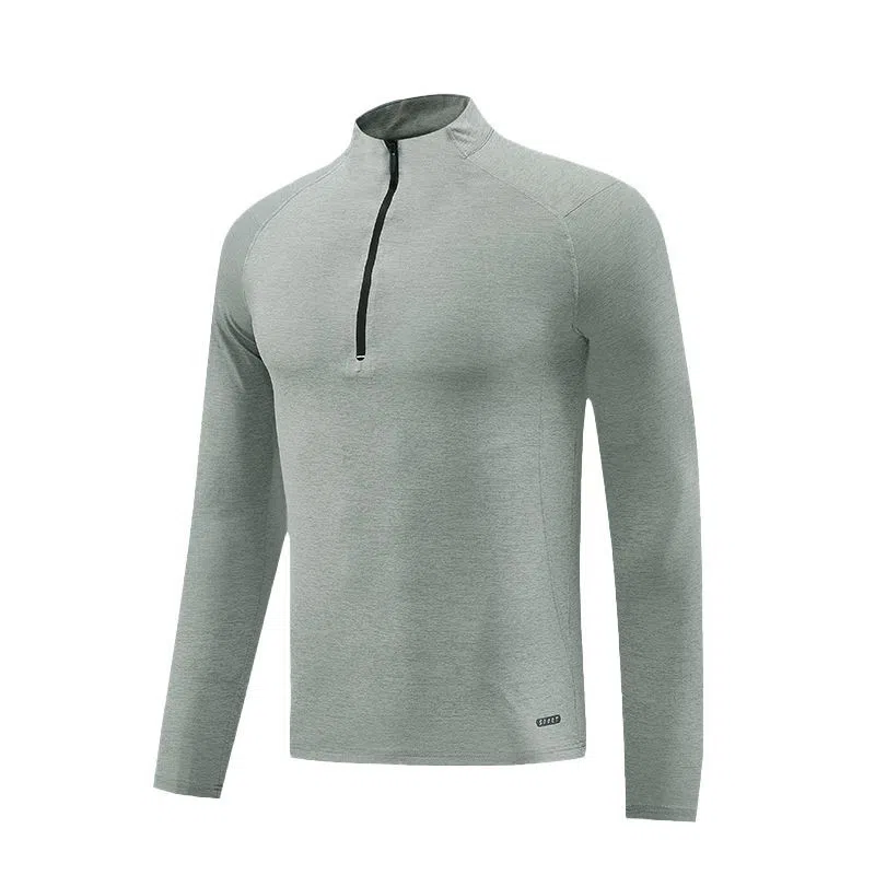 Men's long sleeve sports fitness T-shirt in polyester blend, available in multiple colours and sizes M to 3XL