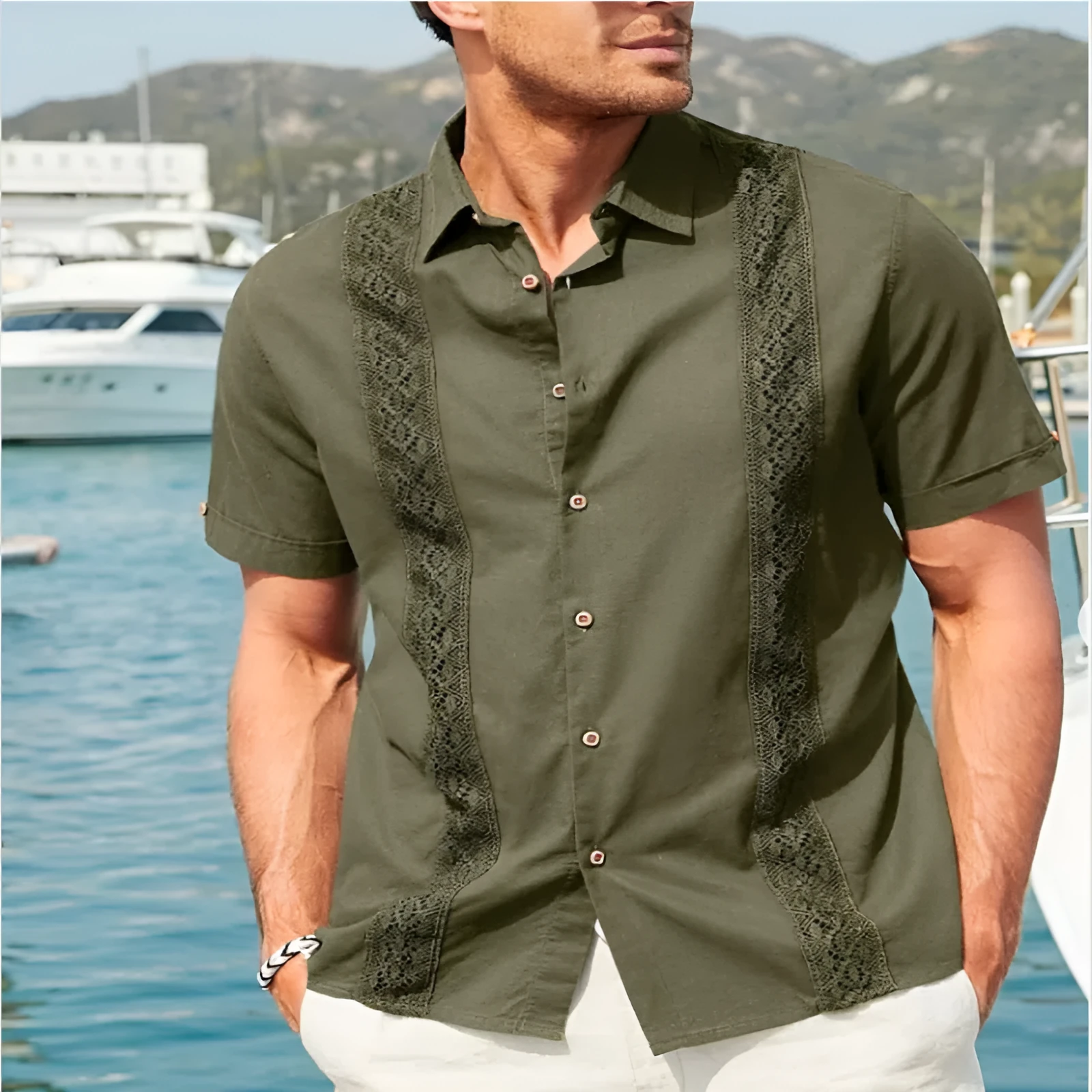 Plus size men's flower print digital short sleeve shirt cardigan regular fit polyester summer casual clothing