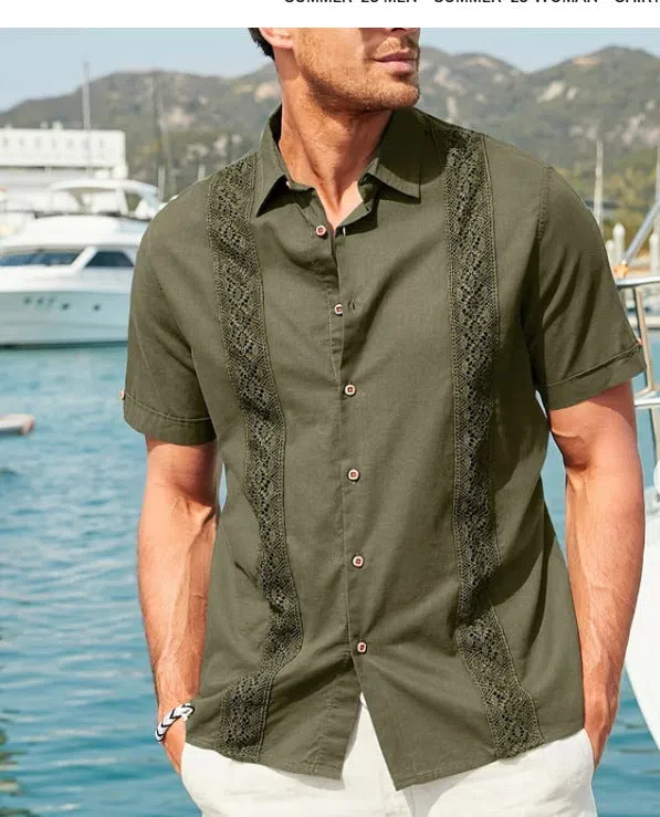 Plus size men's flower print digital short sleeve shirt cardigan regular fit polyester summer casual clothing