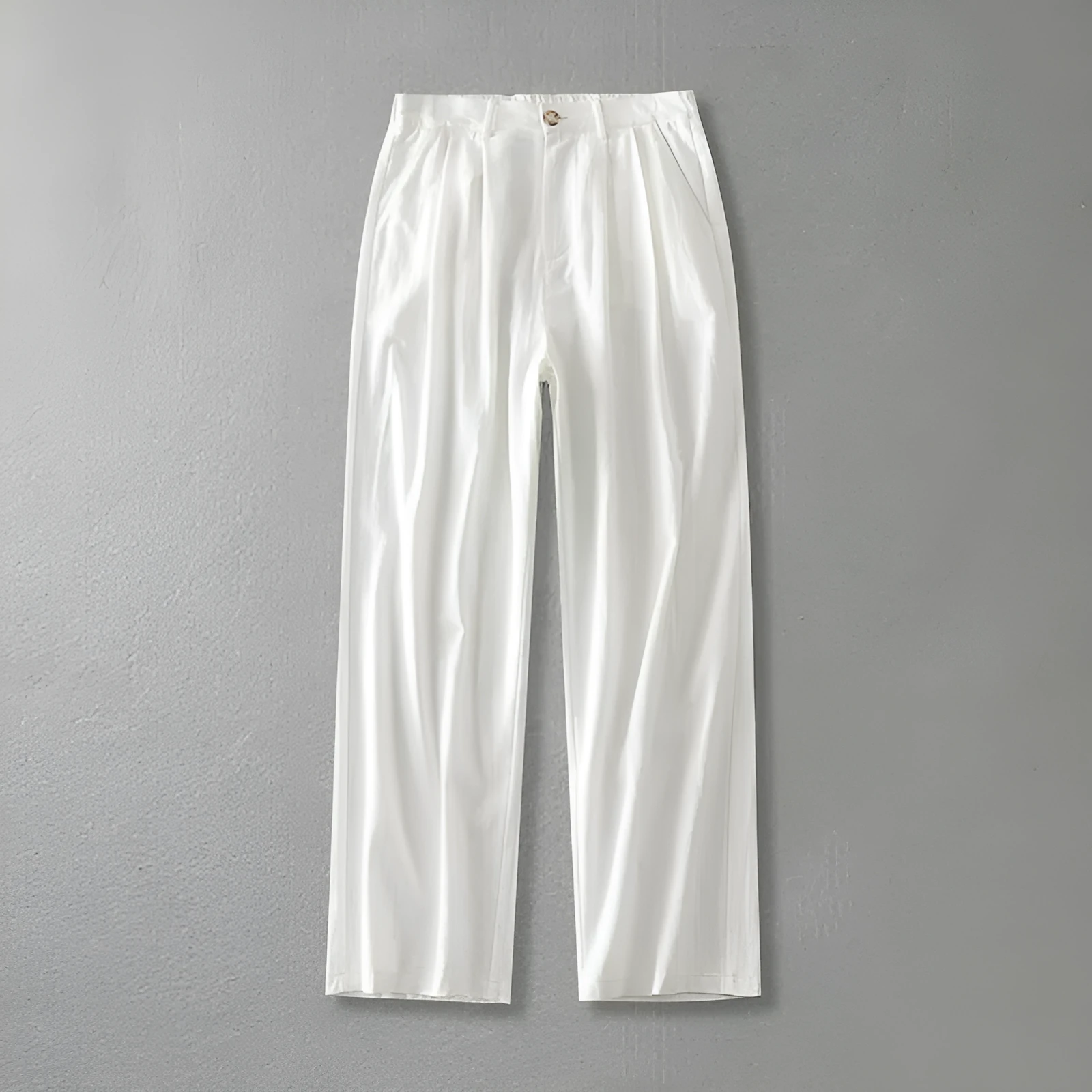 Men's cotton linen loose straight pants in solid colour, size L-9XL
