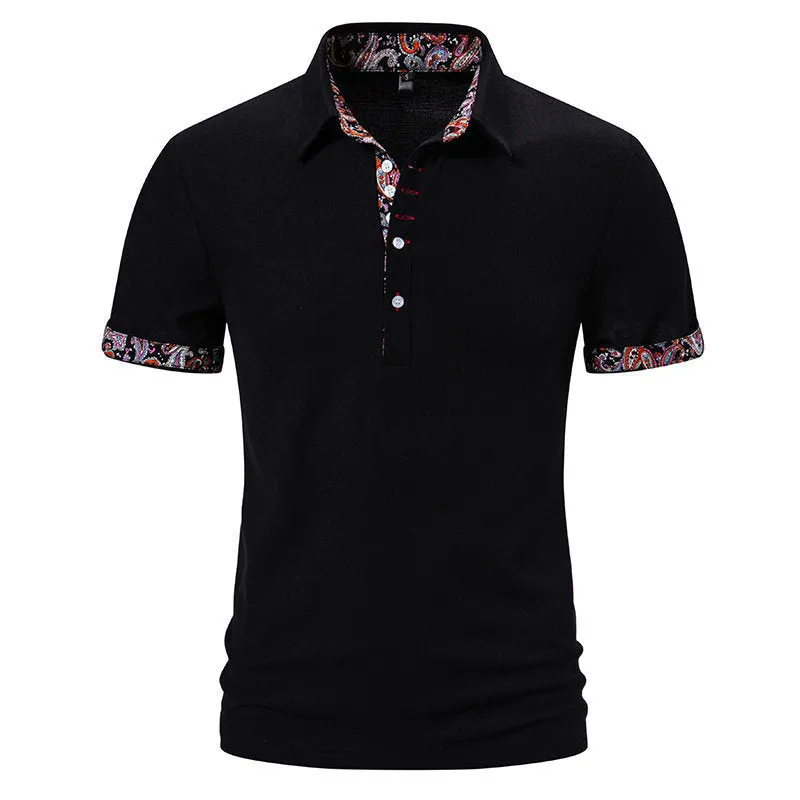 Men's classic polo shirt in cotton blend fabric with short sleeves and turnover collar.