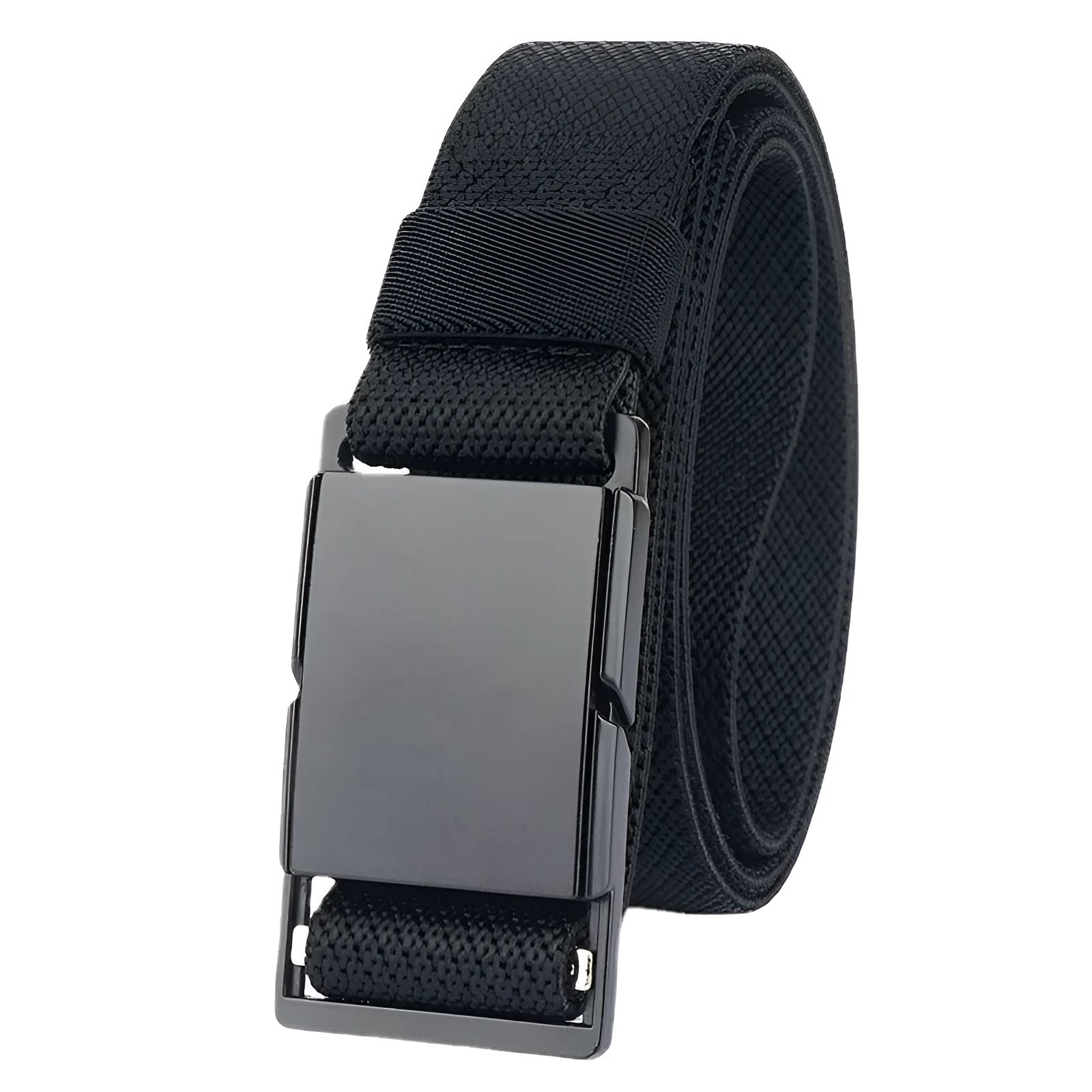 Casual polyester belt with alloy magnetic buckle in multiple colours for jeans and trousers