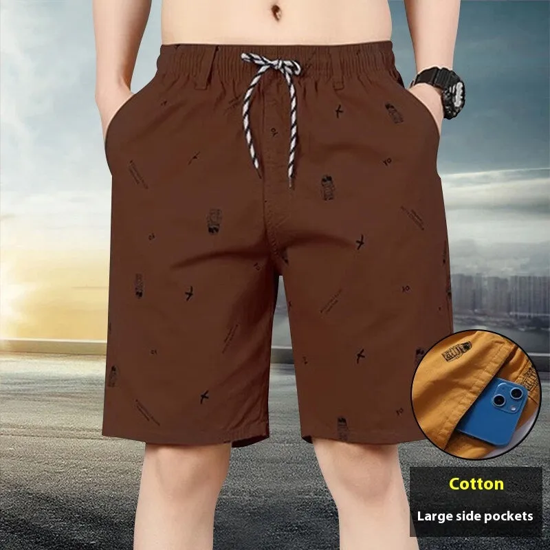 Army green cotton loose cropped pants with elastic waistband on a model.