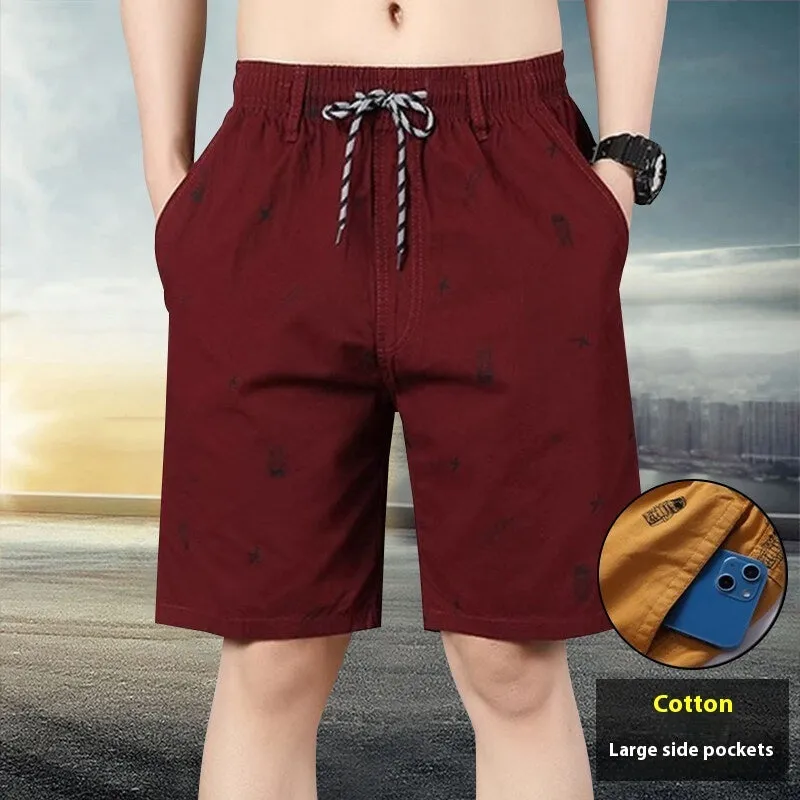 Army green cotton loose cropped pants with elastic waistband on a model.