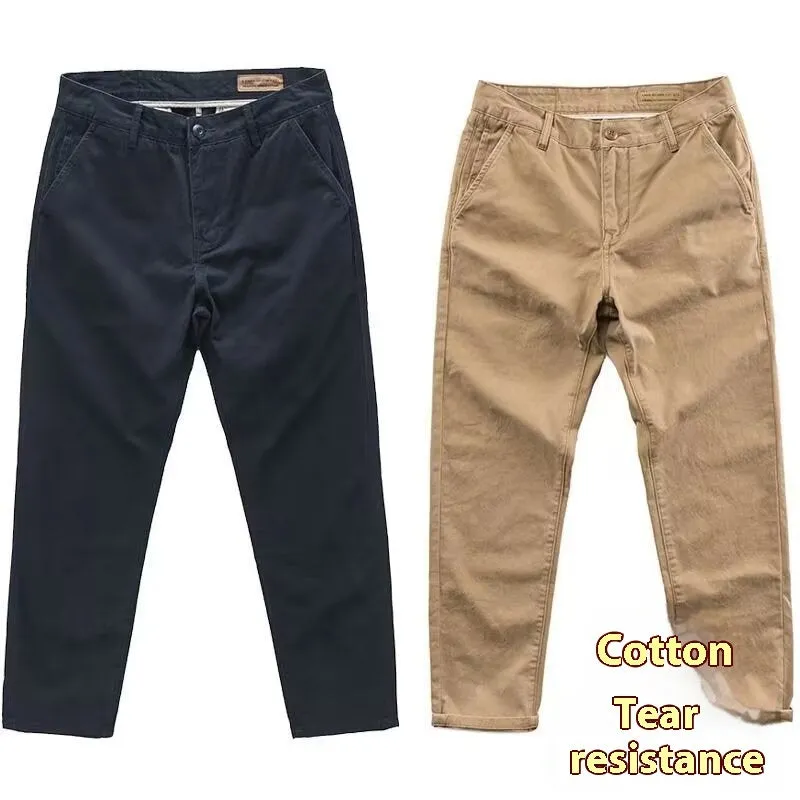 Men's slim straight-leg casual trousers in micro elastic fabric available in four colours