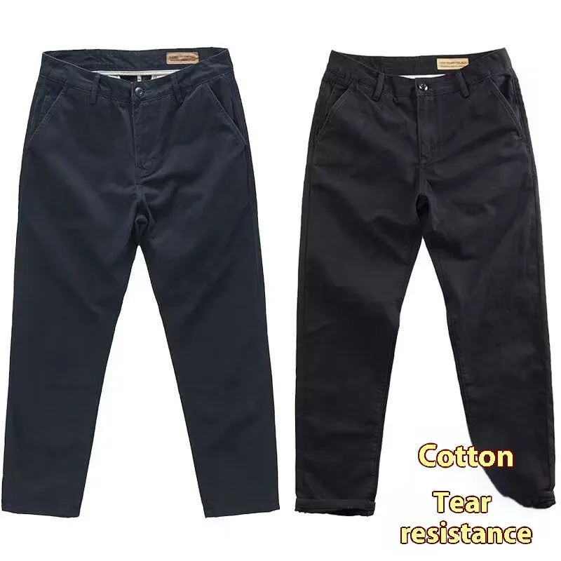 Men's slim straight-leg casual trousers in micro elastic fabric available in four colours