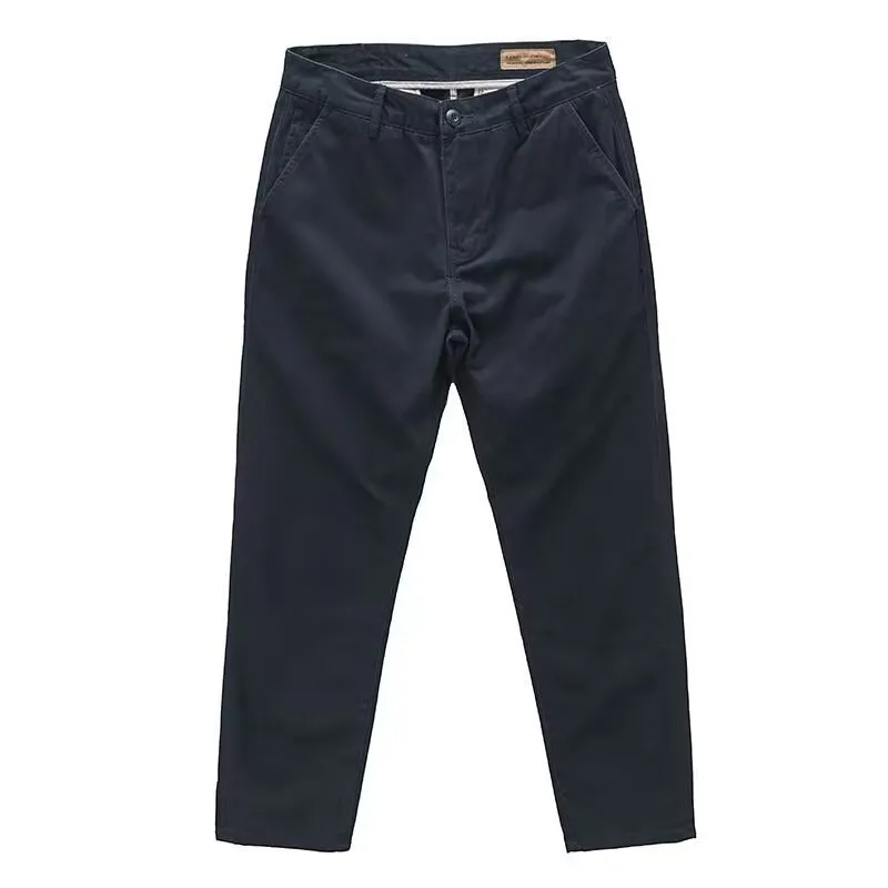 Men's slim straight-leg casual trousers in micro elastic fabric available in four colours