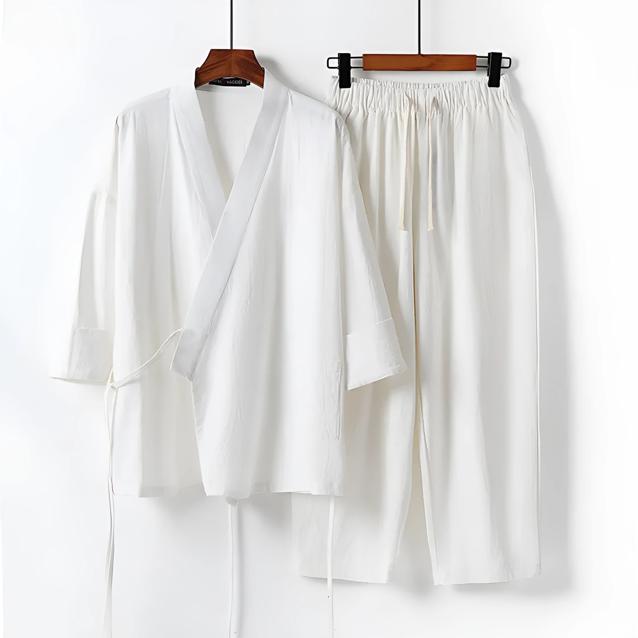 Cotton linen cardigan Hanfu two-piece suit in traditional design with modern silhouette
