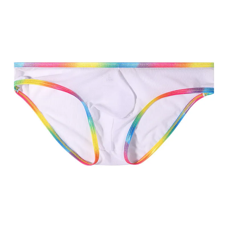 Transparent mesh quick-drying briefs in six colour options on size chart