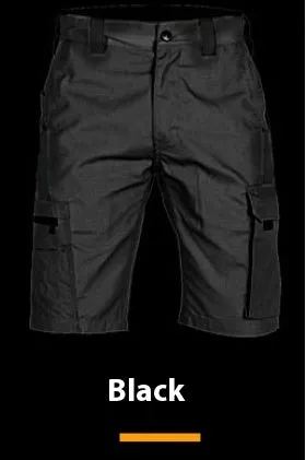 Adult elastic waist camouflage cargo shorts shown in multiple colour options including CP camo and dark night patterns