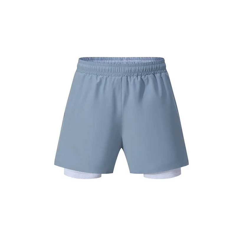 Men's black running shorts with built-in liner and high elastic waistband for summer fitness