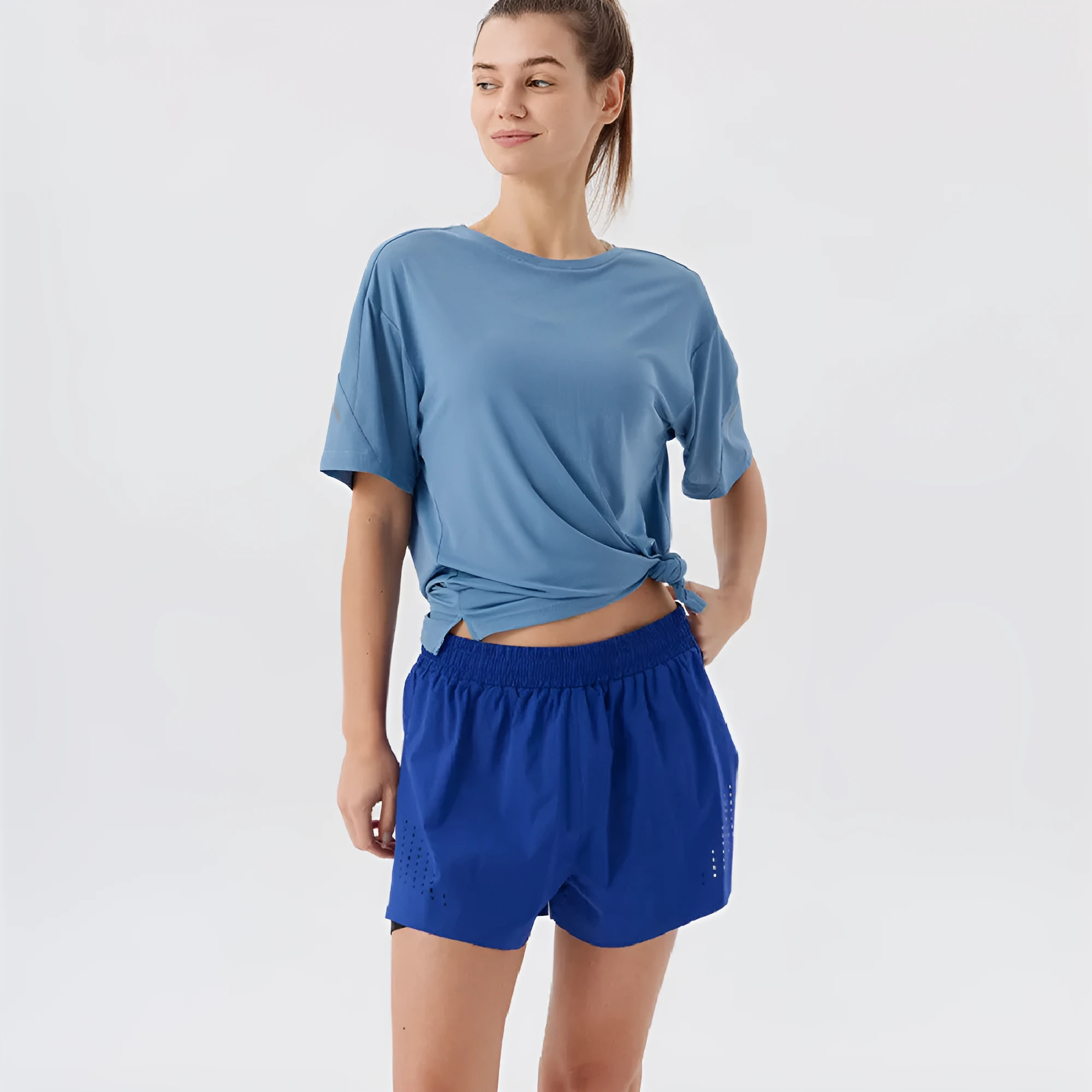 Men's nylon sports shorts with side-slit design in turmeric yellow colour