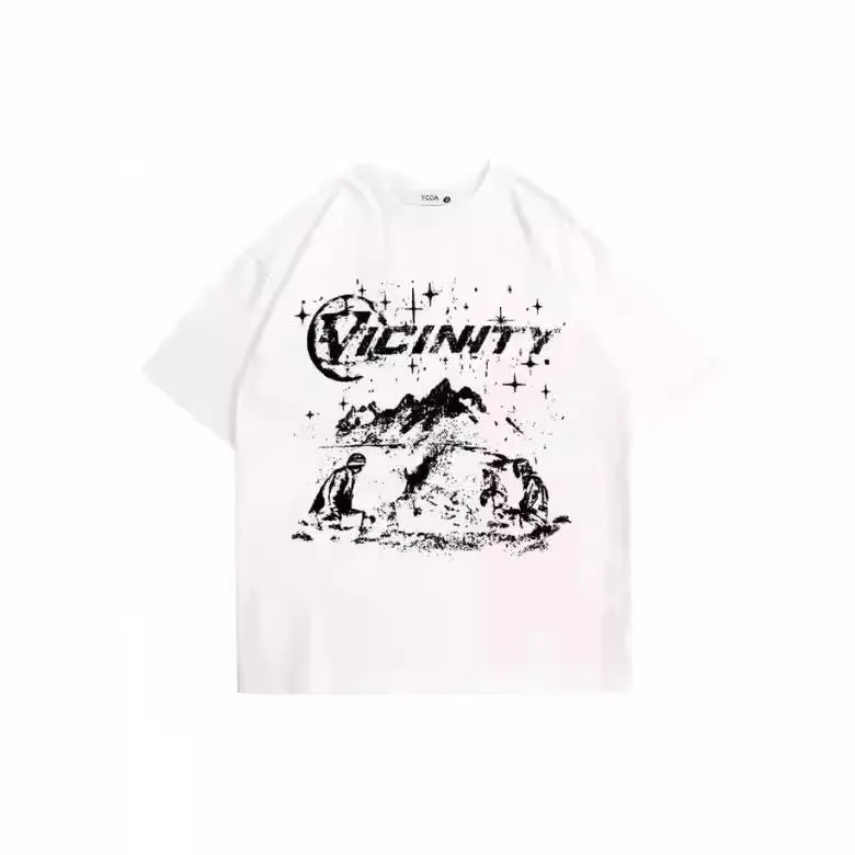 Men's retro hip hop print t-shirt in polyester, available in colours TKL472 and TKL473.