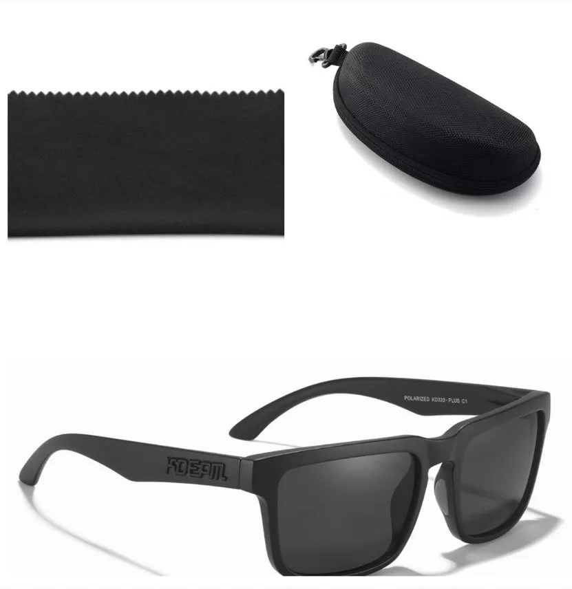Square polarised sunglasses with TAC lenses and PC frames in multiple colour options
