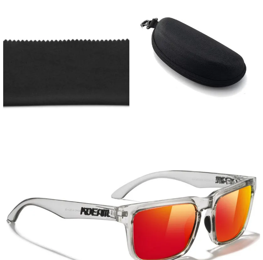 Square polarised sunglasses with TAC lenses and PC frames in multiple colour options