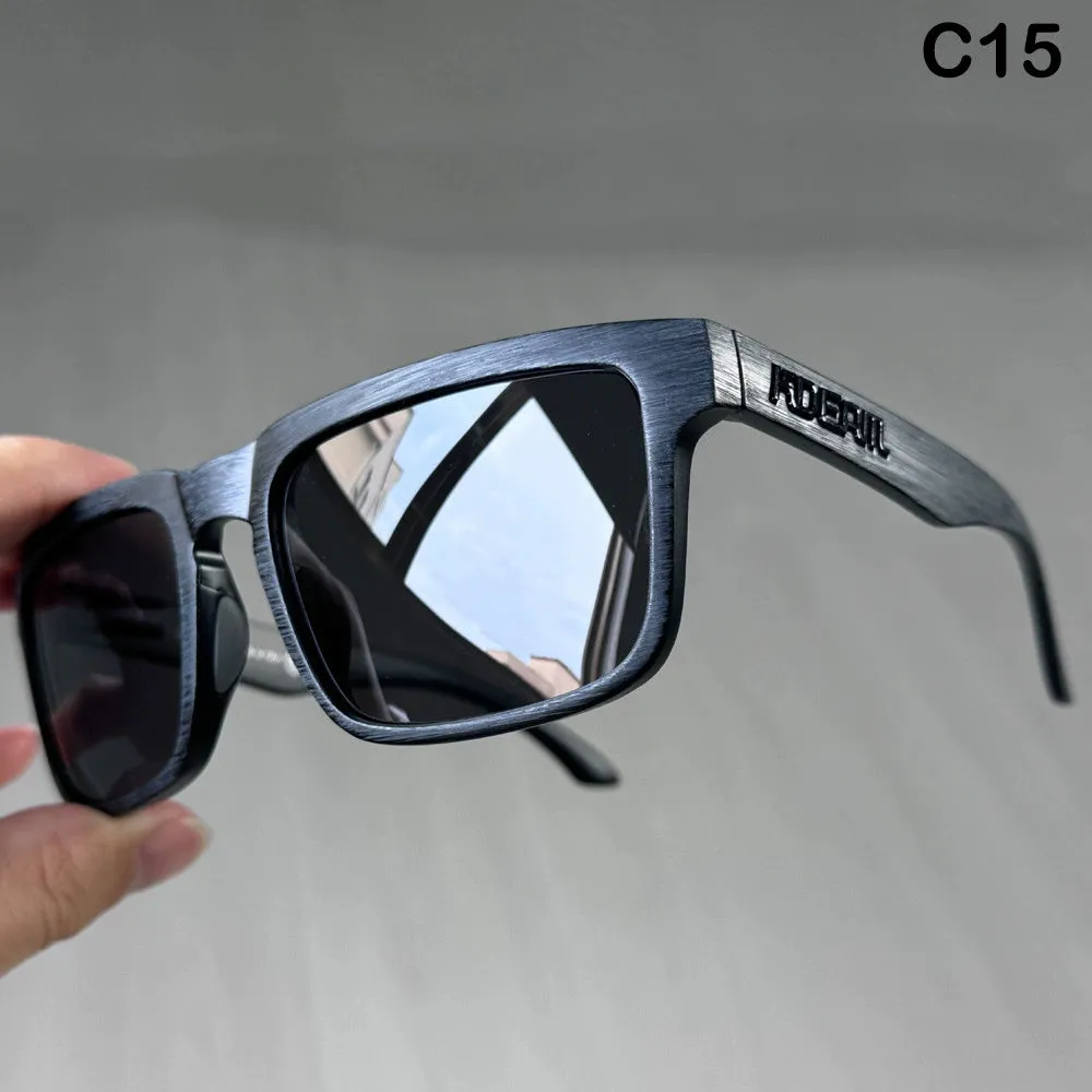 Square polarised sunglasses with TAC lenses and PC frames in multiple colour options