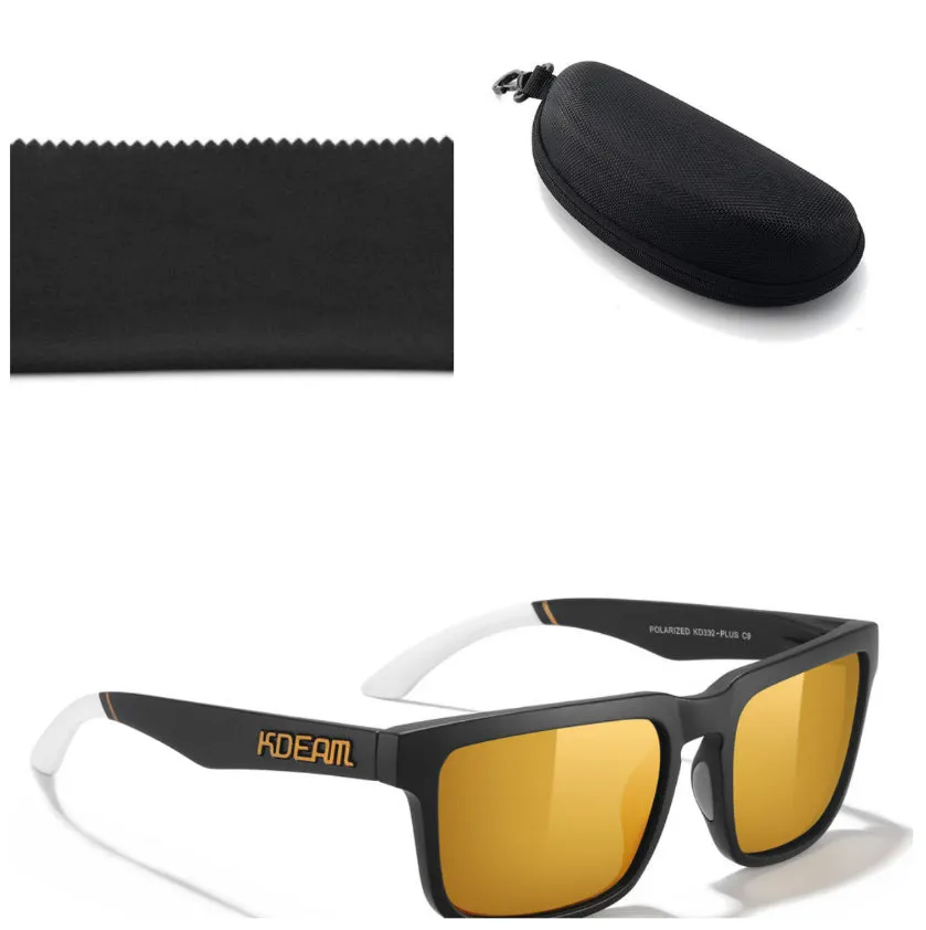 Square polarised sunglasses with TAC lenses and PC frames in multiple colour options