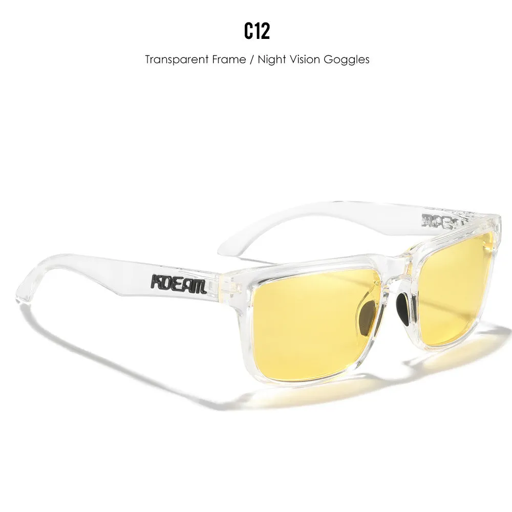 Square polarised sunglasses with TAC lenses and PC frames in multiple colour options