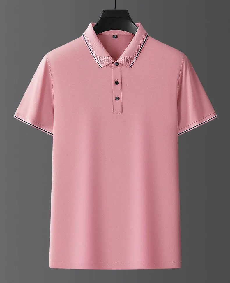 Men's mulberry silk short sleeve shirt in regular fit for summer wear
