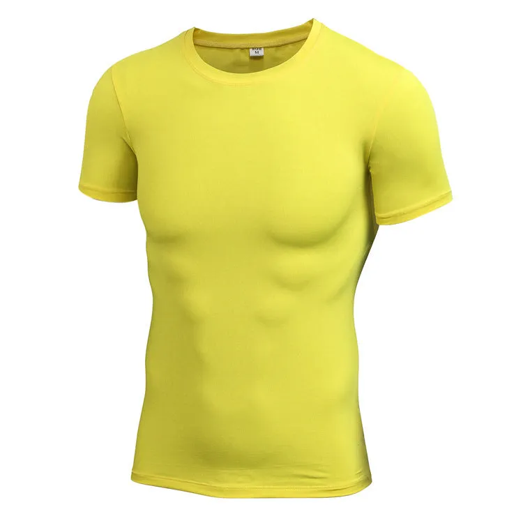 Men's stretch quick drying short-sleeved exercise shirt in multiple colour options