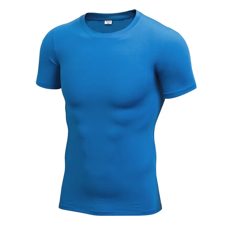 Men's stretch quick drying short-sleeved exercise shirt in multiple colour options