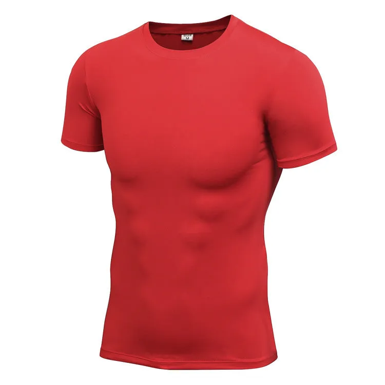 Men's stretch quick drying short-sleeved exercise shirt in multiple colour options