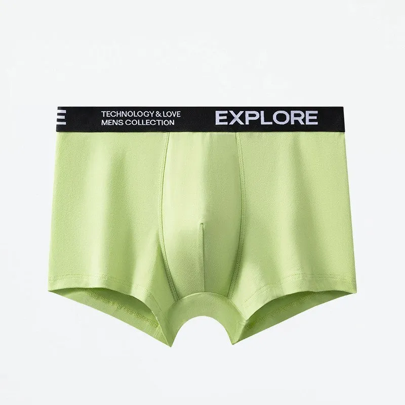 Men's cotton antibacterial underwear in mid waist design showing colour options including pink and grey combinations