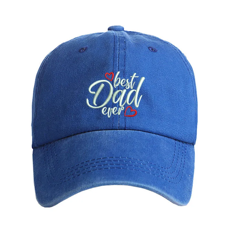 Red cotton baseball cap with embroidered letters showing adjustable strap and dome crown