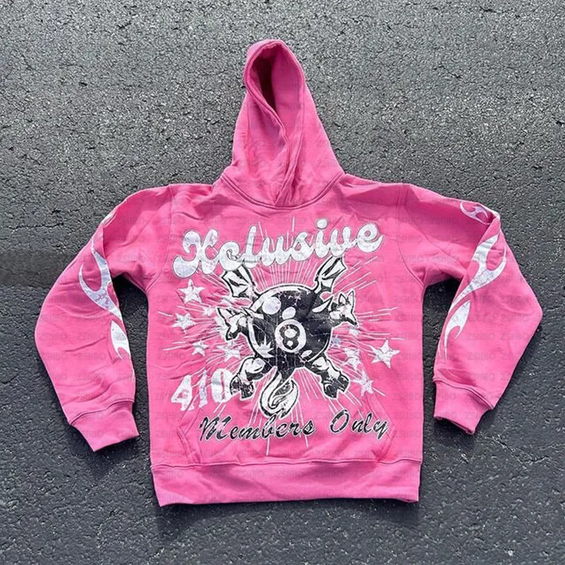 Personalised letter print loose pullover in street hipster style with a pocket, shown in various colours.