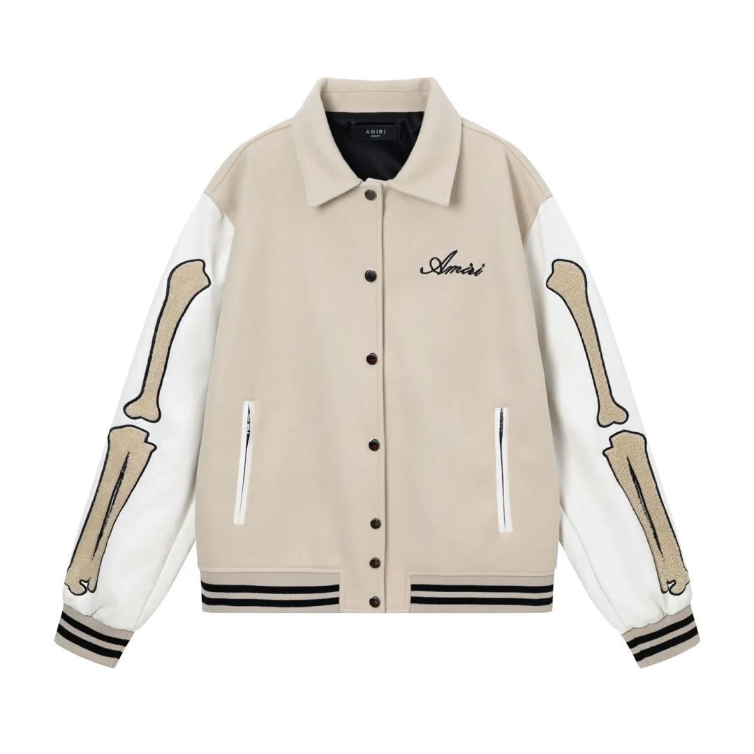 Women's bone embroidered woolen jacket in apricot colour for autumn and winter wear