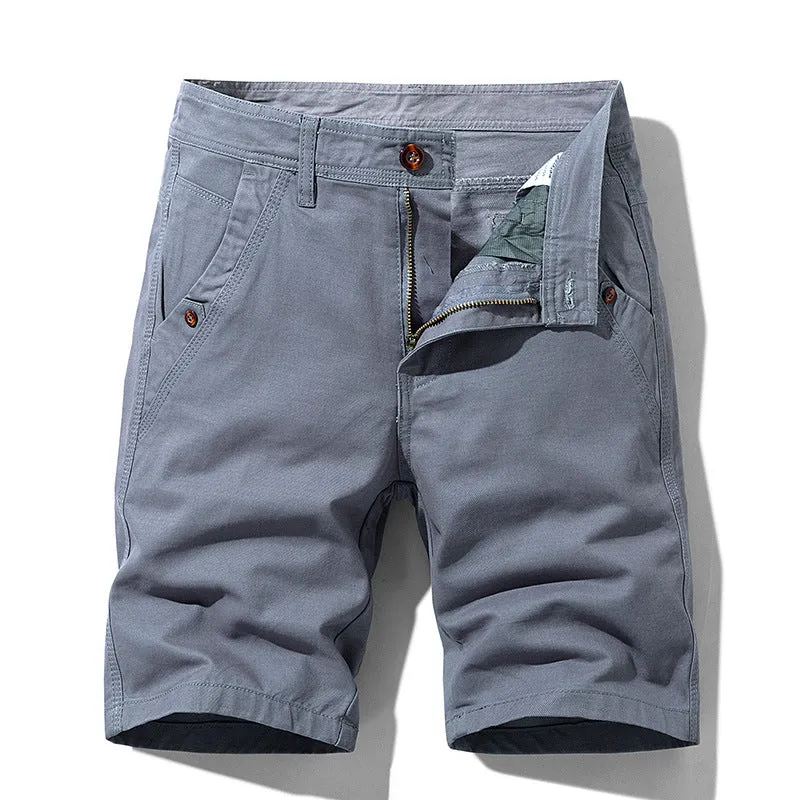 Pure cotton casual overalls pants in a straight-leg style with a zipper fly, shown in khaki colour.