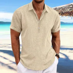 Men's light grey lapel cardigan in a loose fit long sleeve style