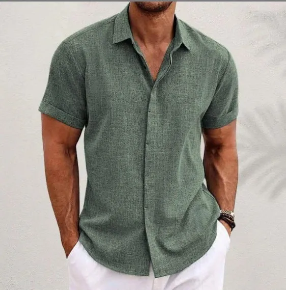 Men's light grey lapel cardigan in a loose fit long sleeve style