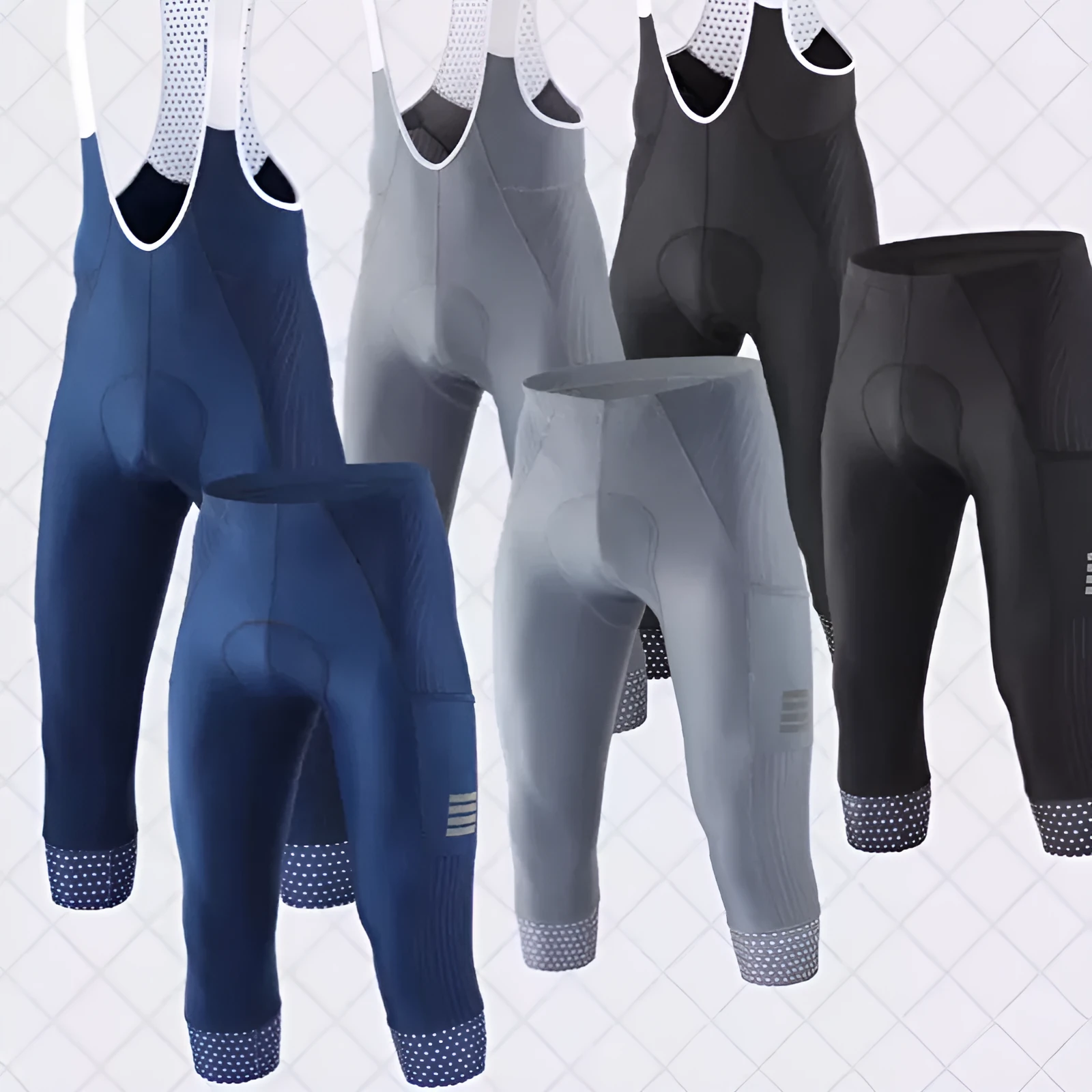 Black seven-inch cycling shorts with a shock-absorbing cushion, compression fit, and side pockets.