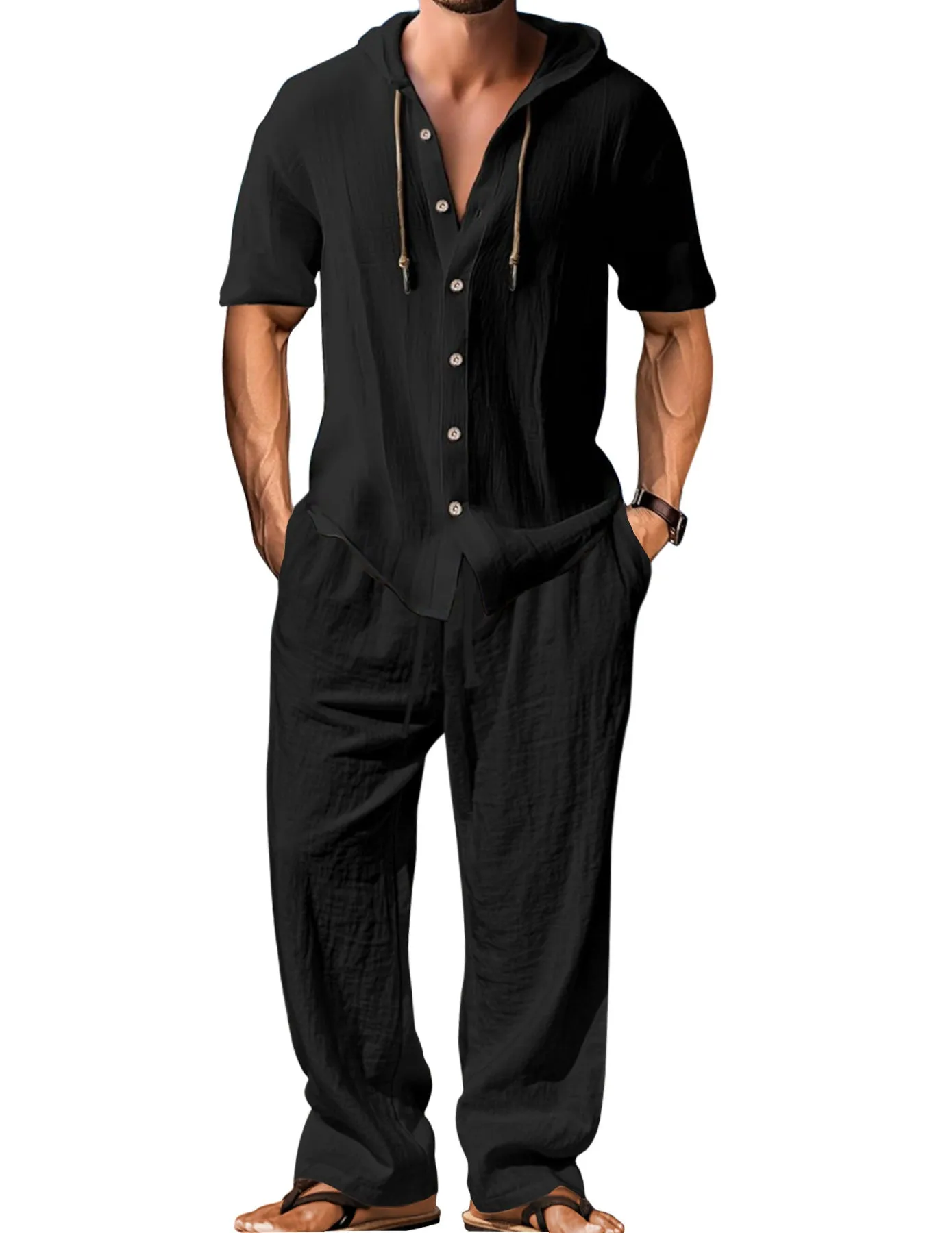 Men's grey cotton casual sports suit showing long sleeve top and trousers laid flat.
