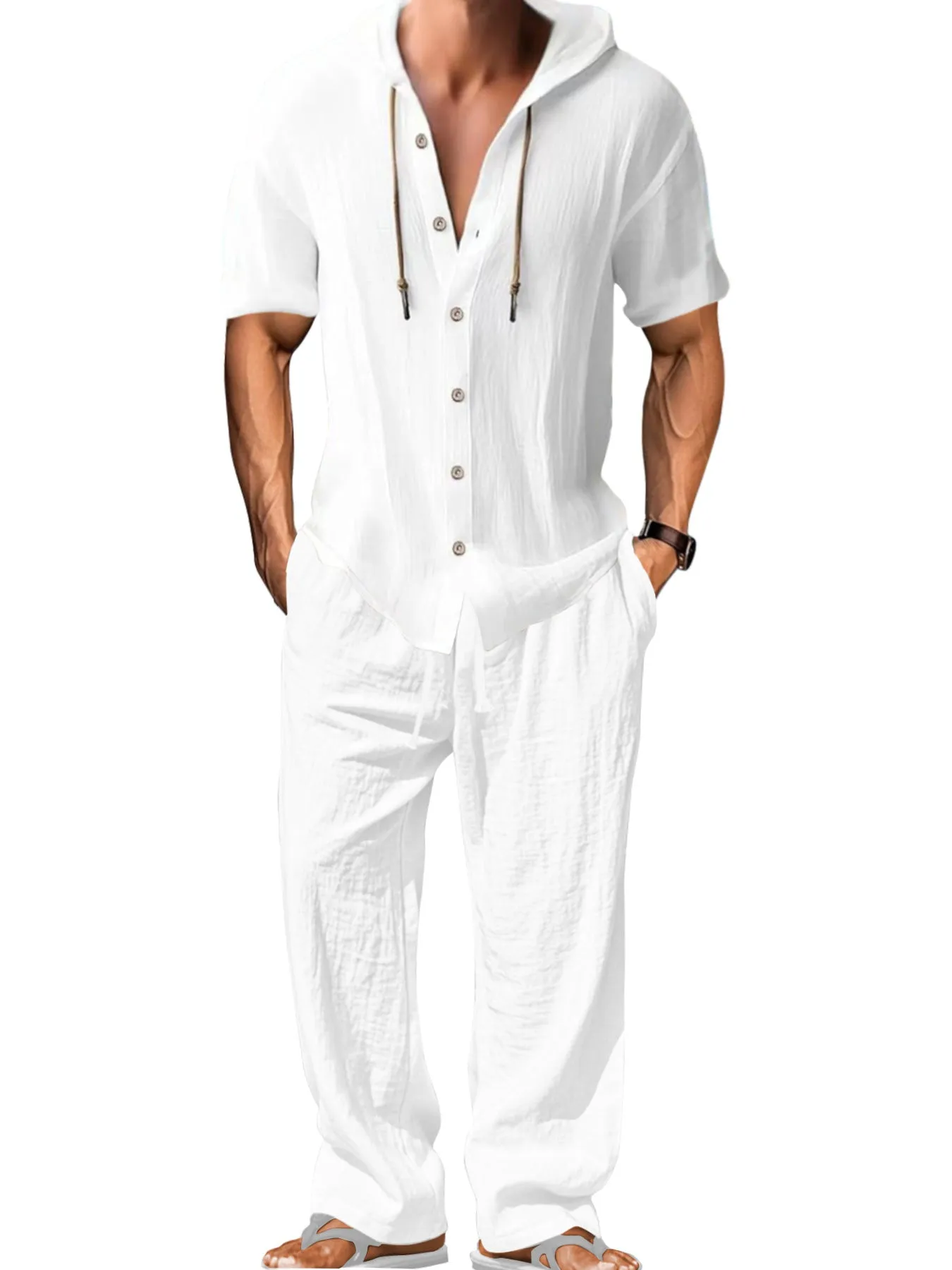 Men's grey cotton casual sports suit showing long sleeve top and trousers laid flat.